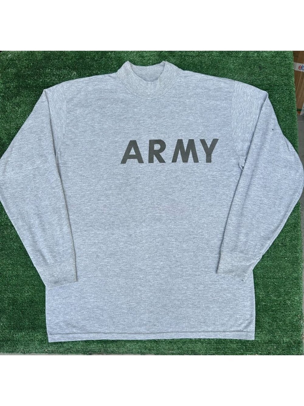 Vintage 90s US Army Fitness Training Long Sleeve T-Shirt Gray L Military Gym